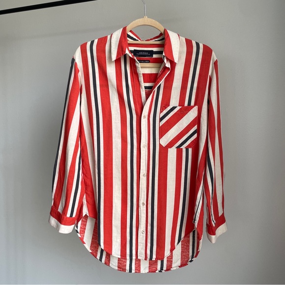 Zara Tops - Striped Button-Up Shirt